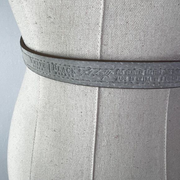White House Black Market | Black Leather Tassel Belt | Sz M - Picture 6 of 7
